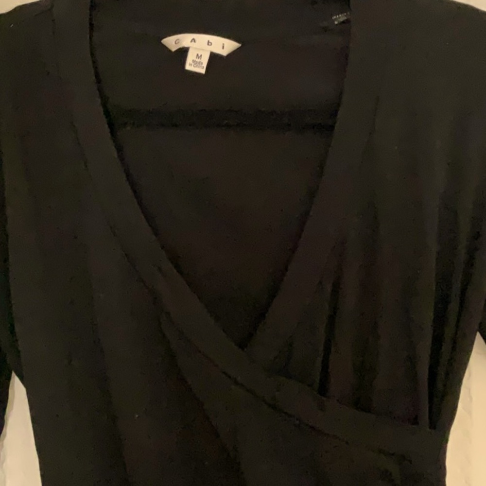 Cabi knit jersey crossover fitted top